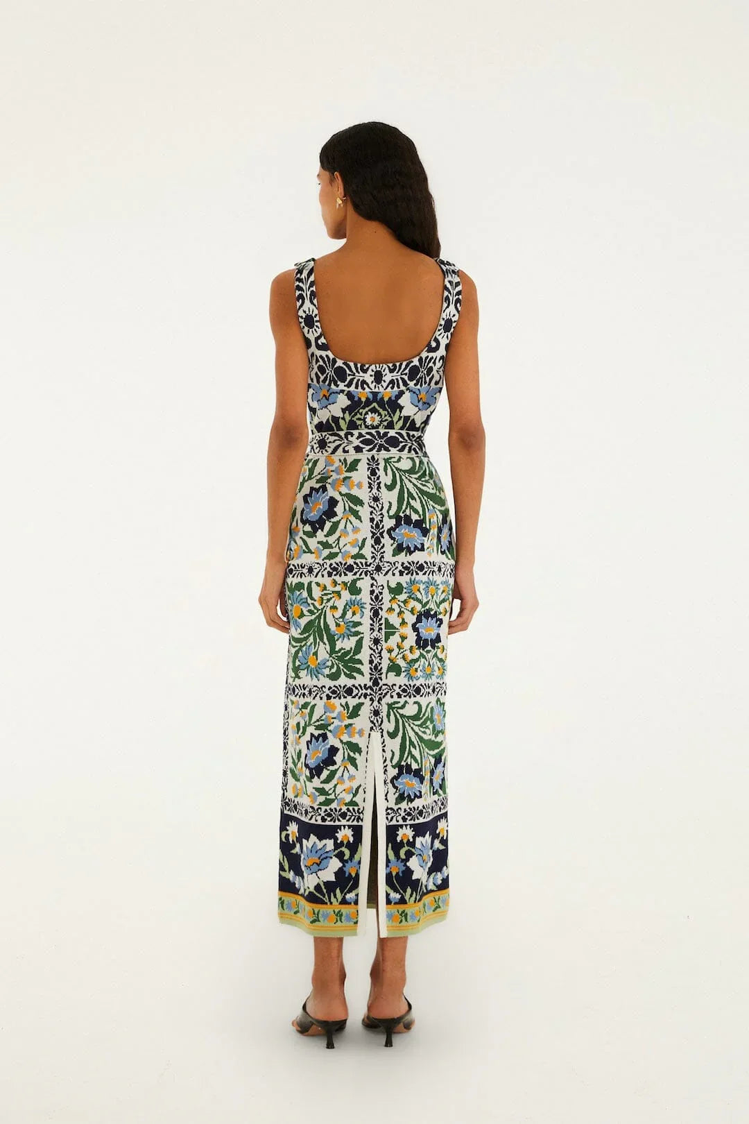 Black Manoela Belted Knit Midi Dress