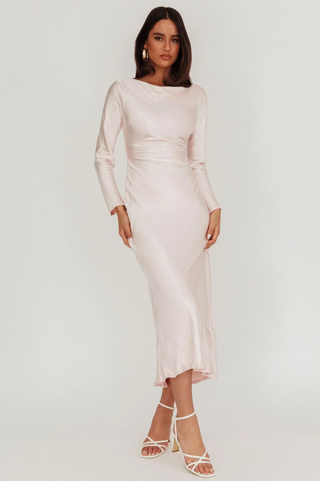 Robe midi Loveland à dos bénitier rose layette