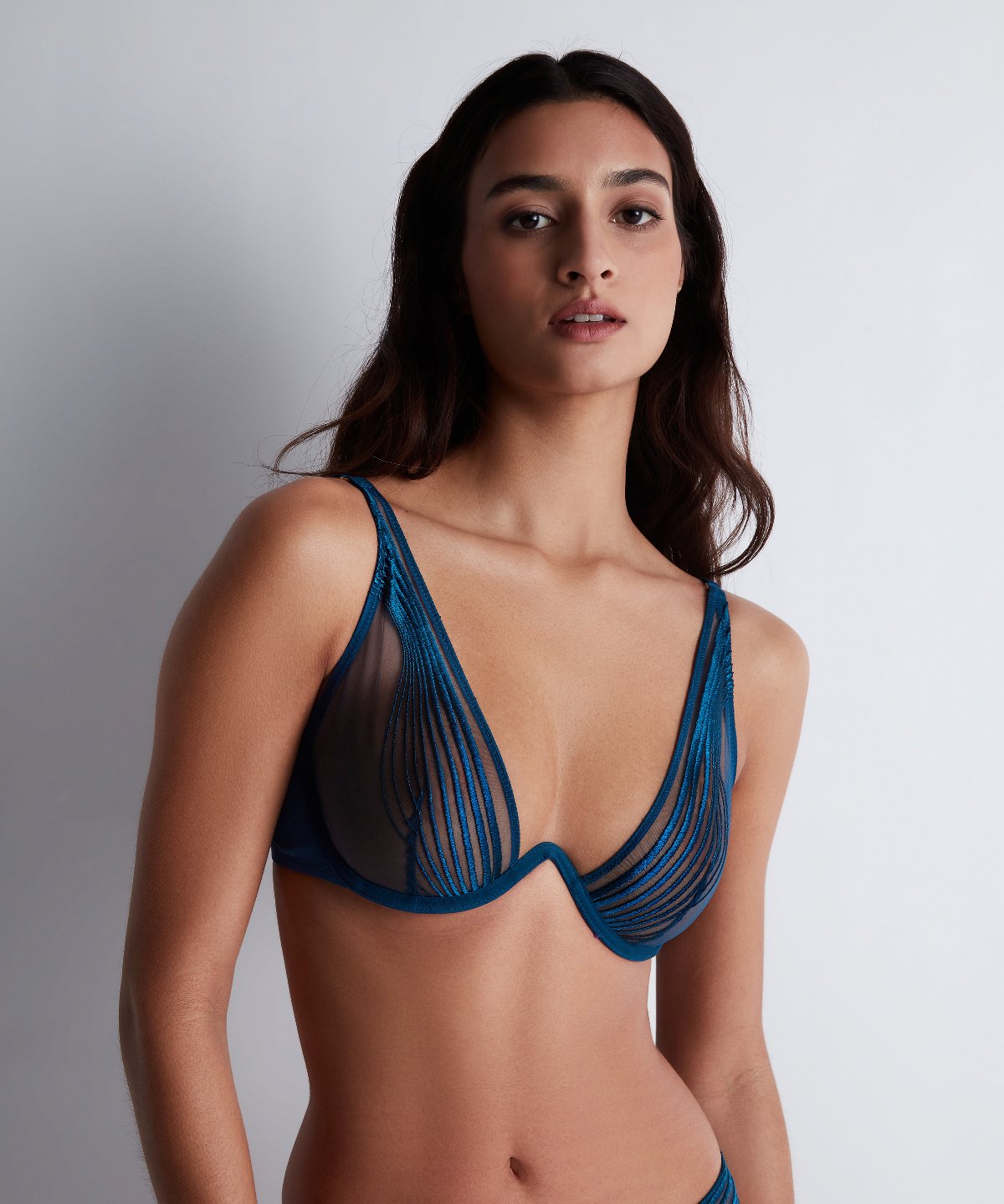 Sumptuous Waves Triangle Wired Bra Imperial Blue