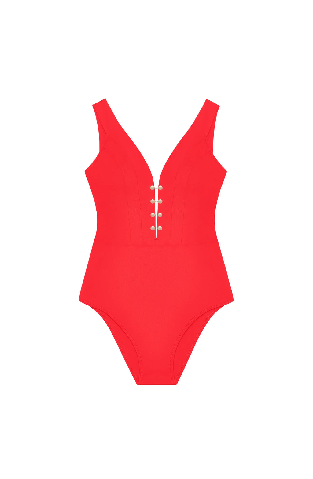 bonnie Red racerback swimsuit with buttons