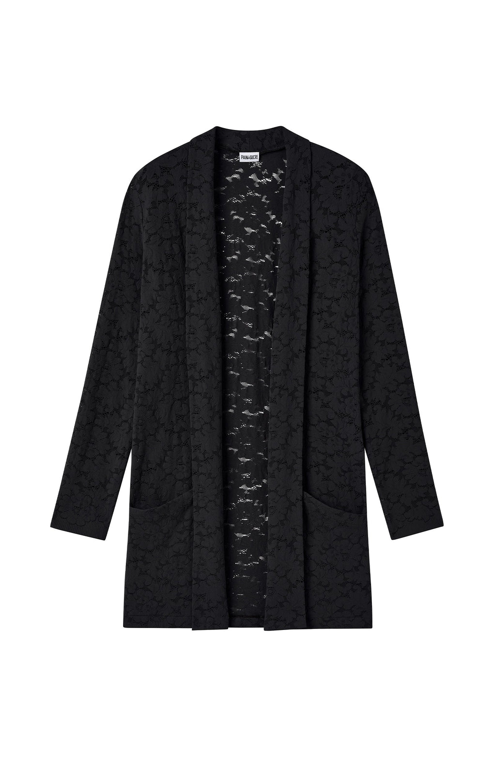 vaea Lichen green lace long-sleeved cardigan