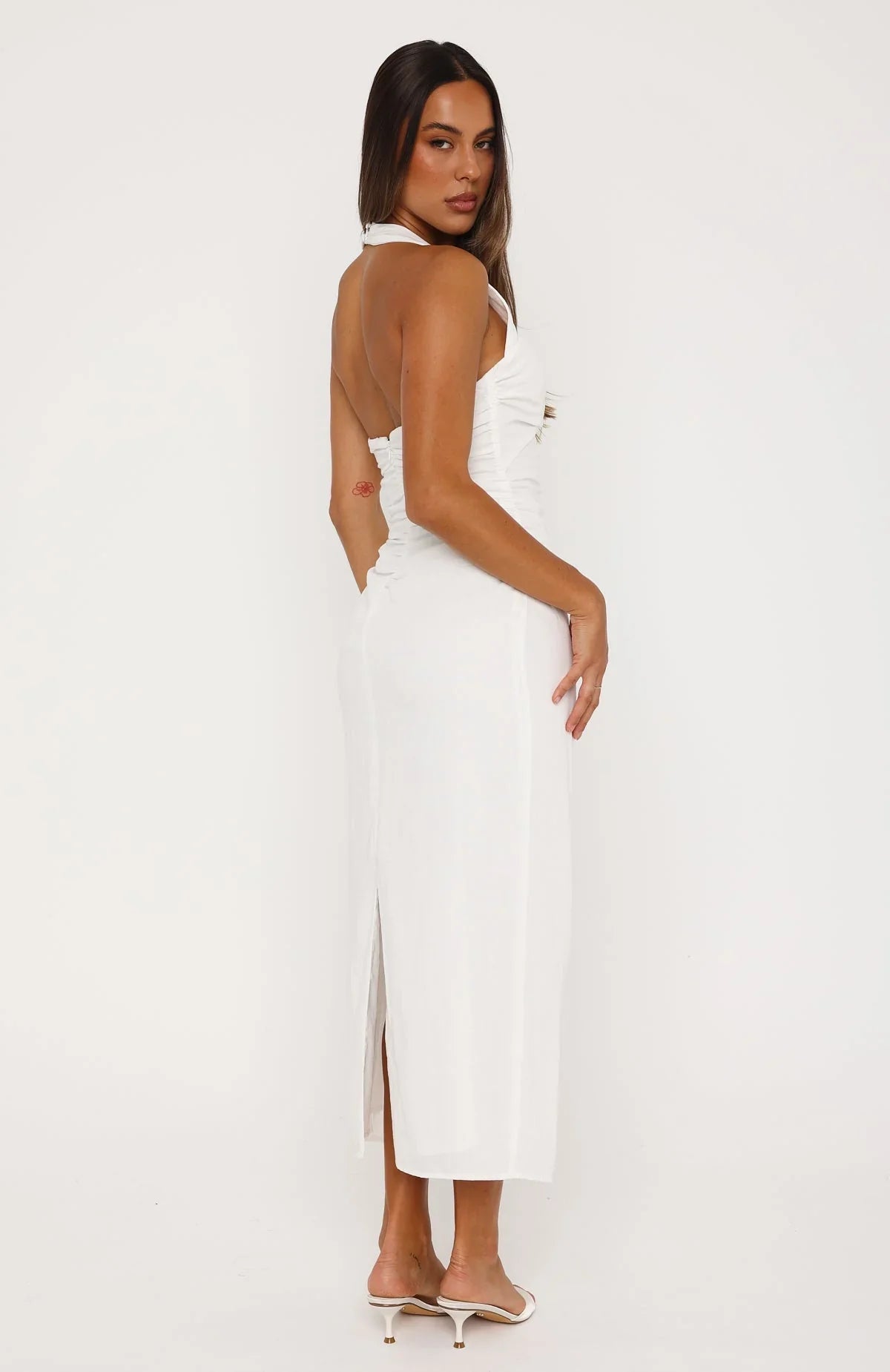 Sweet Glow Midi Dress White