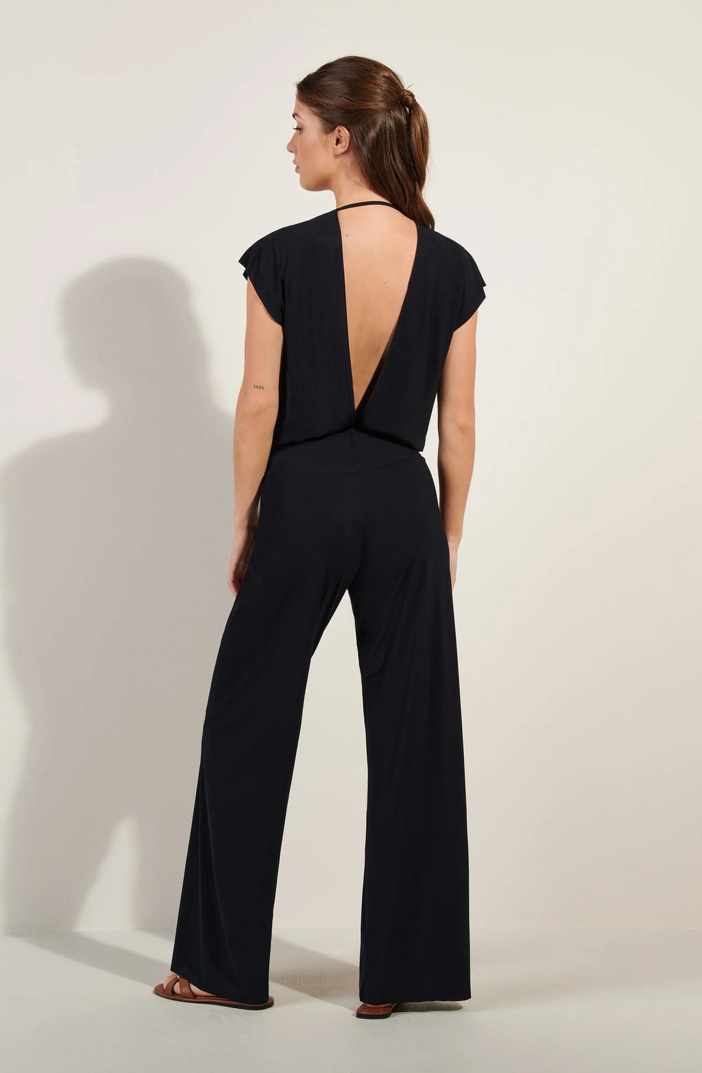 codou Black open back jumpsuit