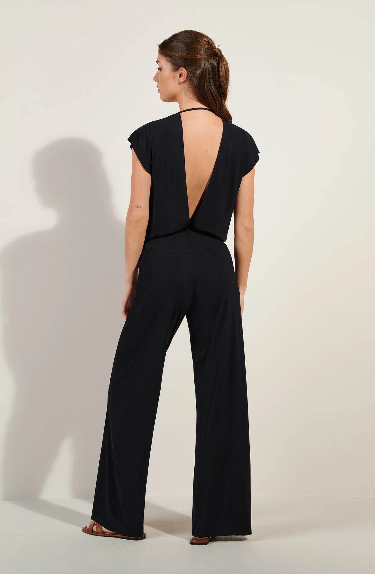 codou Black open back jumpsuit