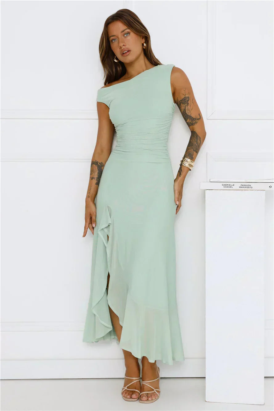 Robe midi en maille épaules dénudées Effortless Girl
