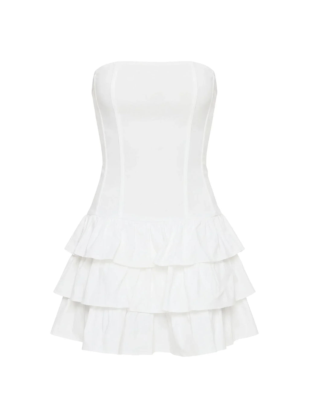 Robe Courte Étagée Valentia Blanche