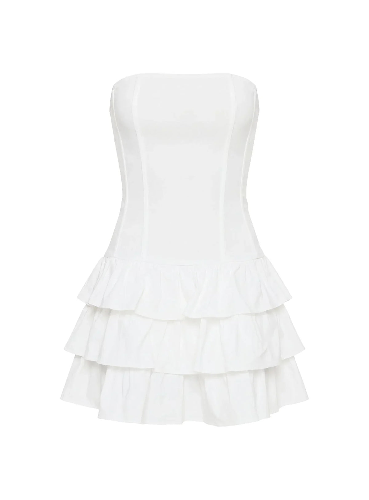 Robe Courte Étagée Valentia Blanche