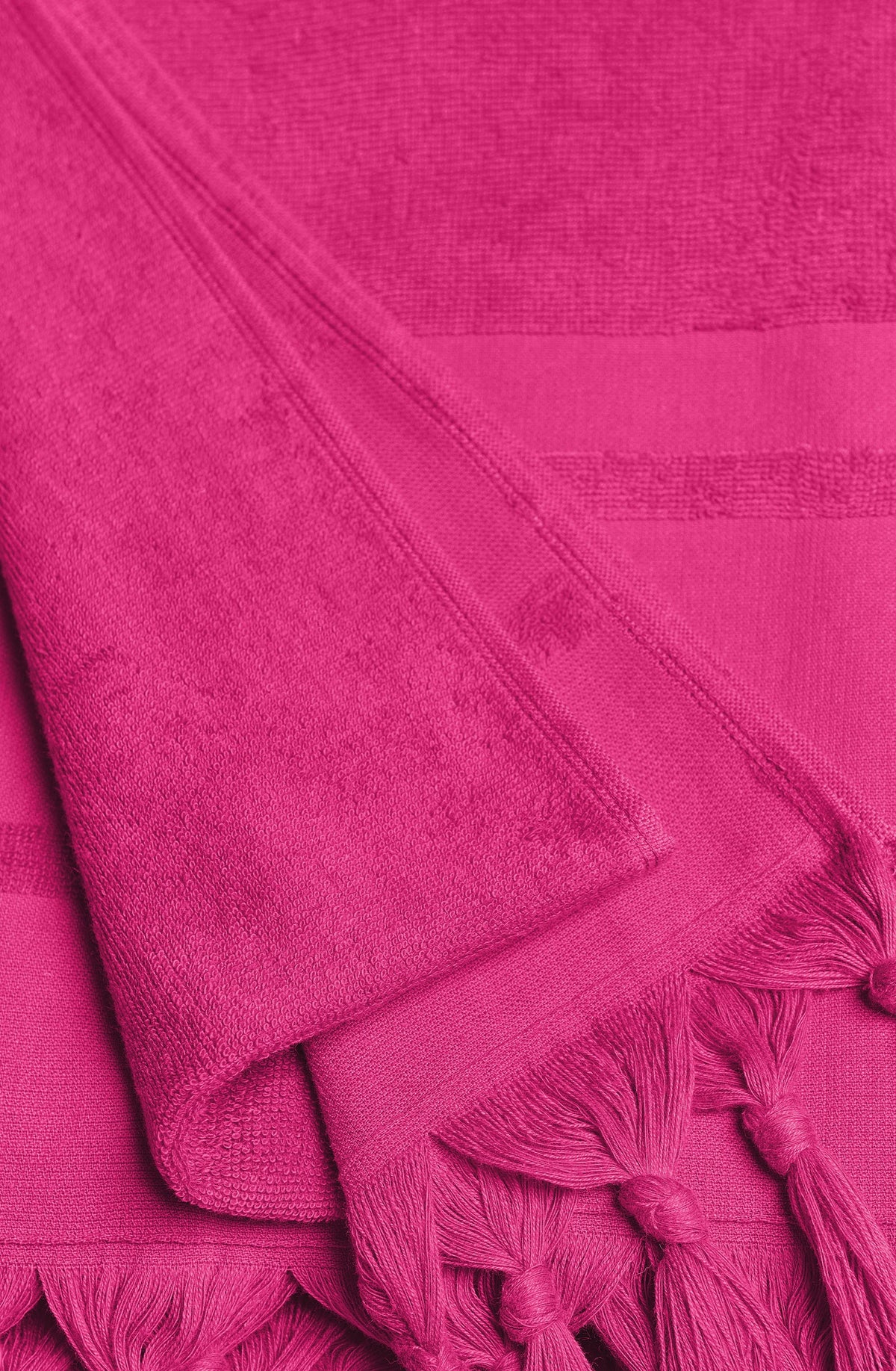 Serviette fouta en éponge à franges blanches Zaina