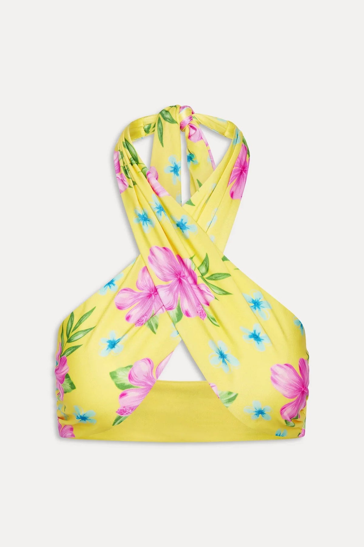 Haut de bikini cache-cœur Forever Satin - Hibiscus Lemonade