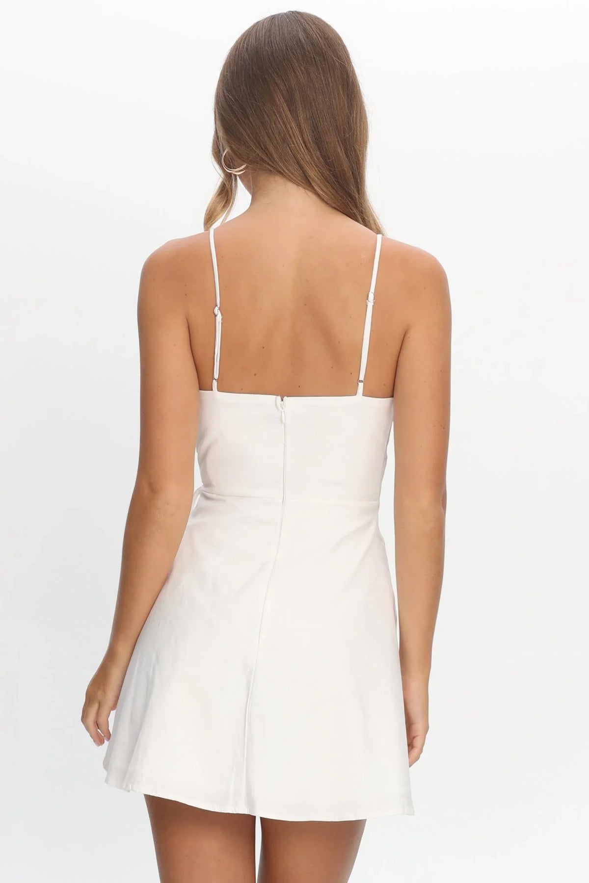 Mini-robe blanche à volants Clyde Wrap