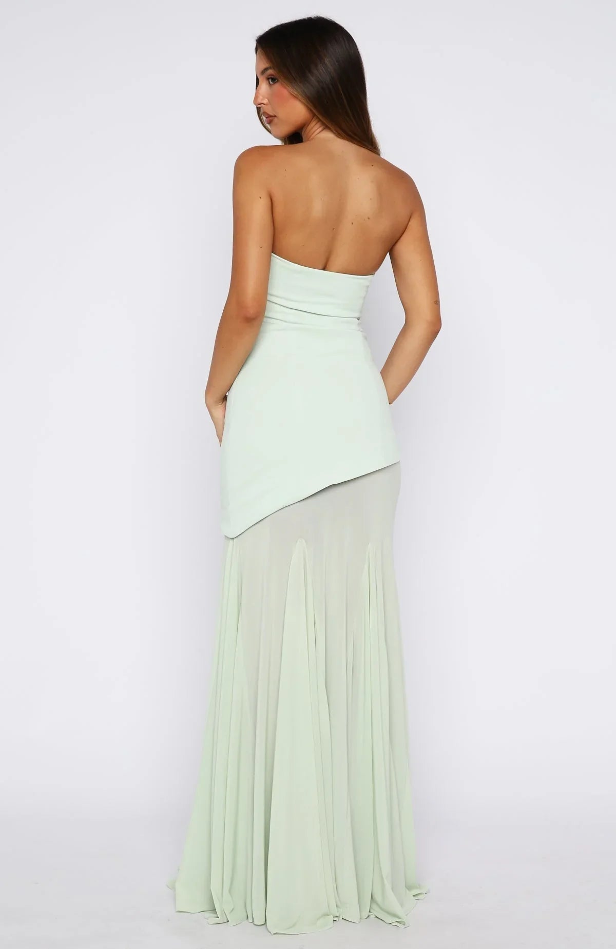 Envoi de ma meilleure robe longue bustier Matcha