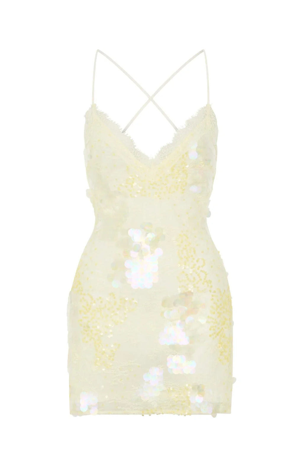 Mini-robe à sequins « Sunset Swoon » citron