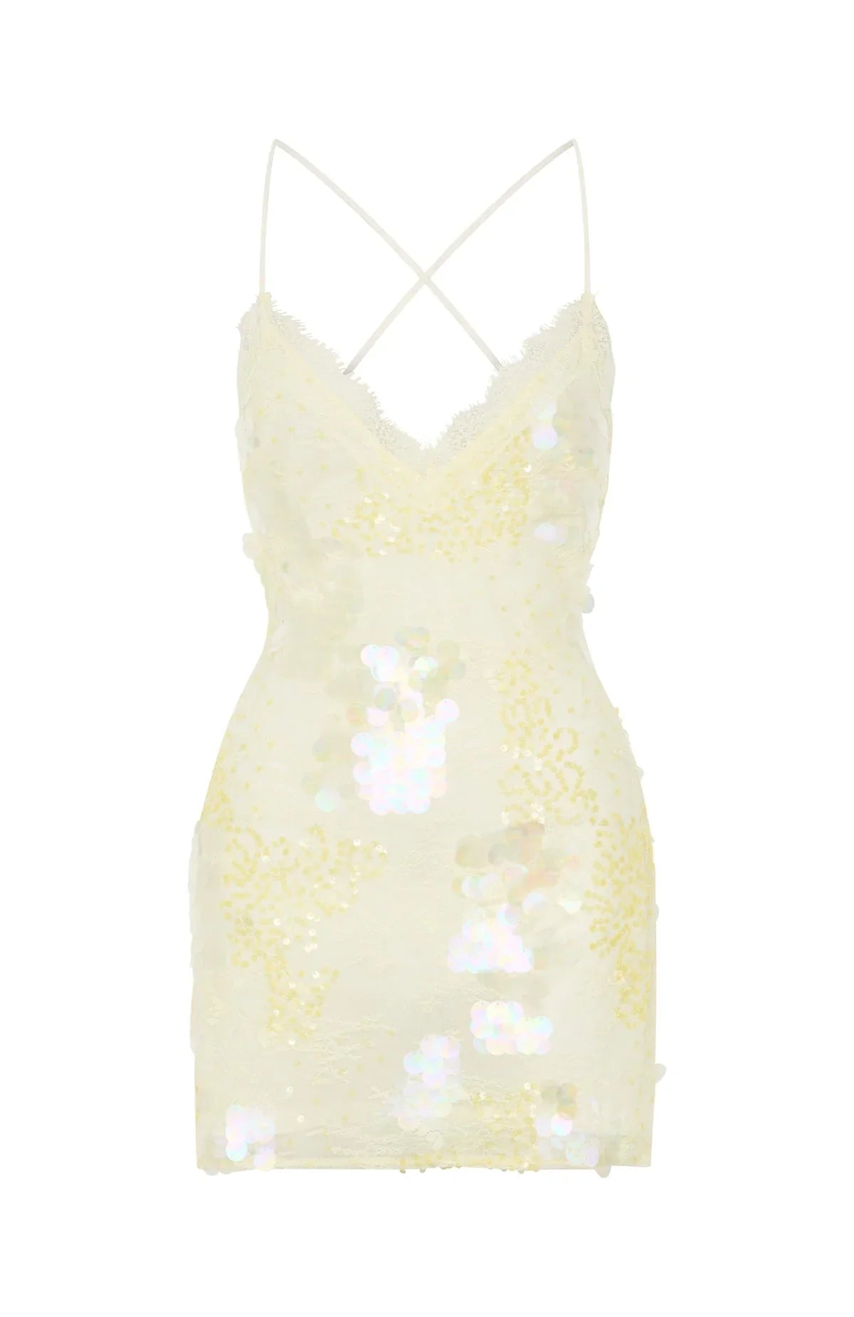 Mini-robe à sequins « Sunset Swoon » citron