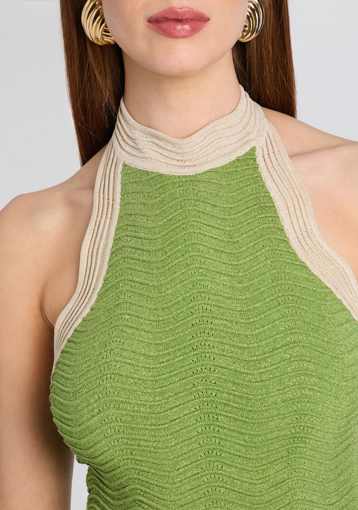 Robe en tricot côtelé métallisé Pascal