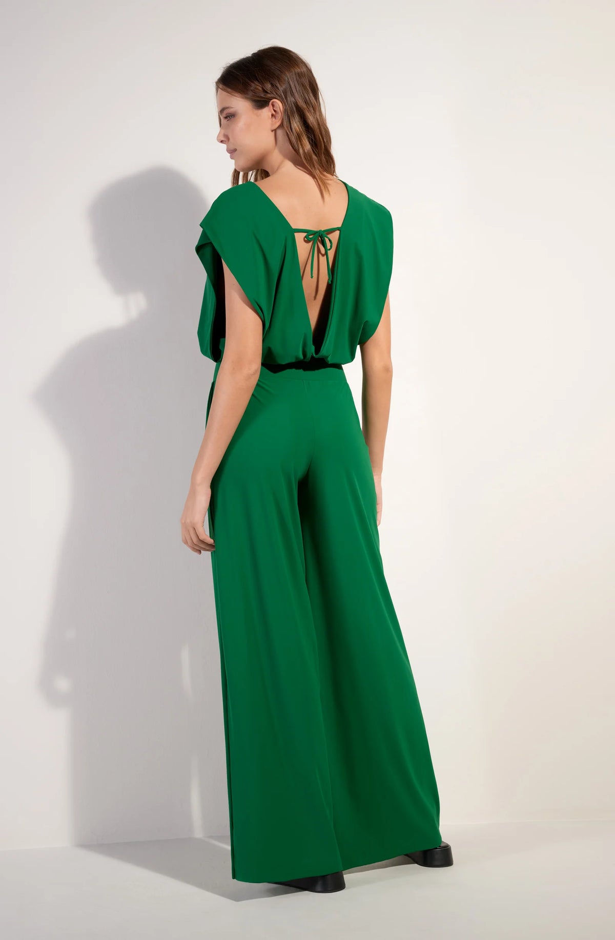 maissa Black stretch voile pant suit