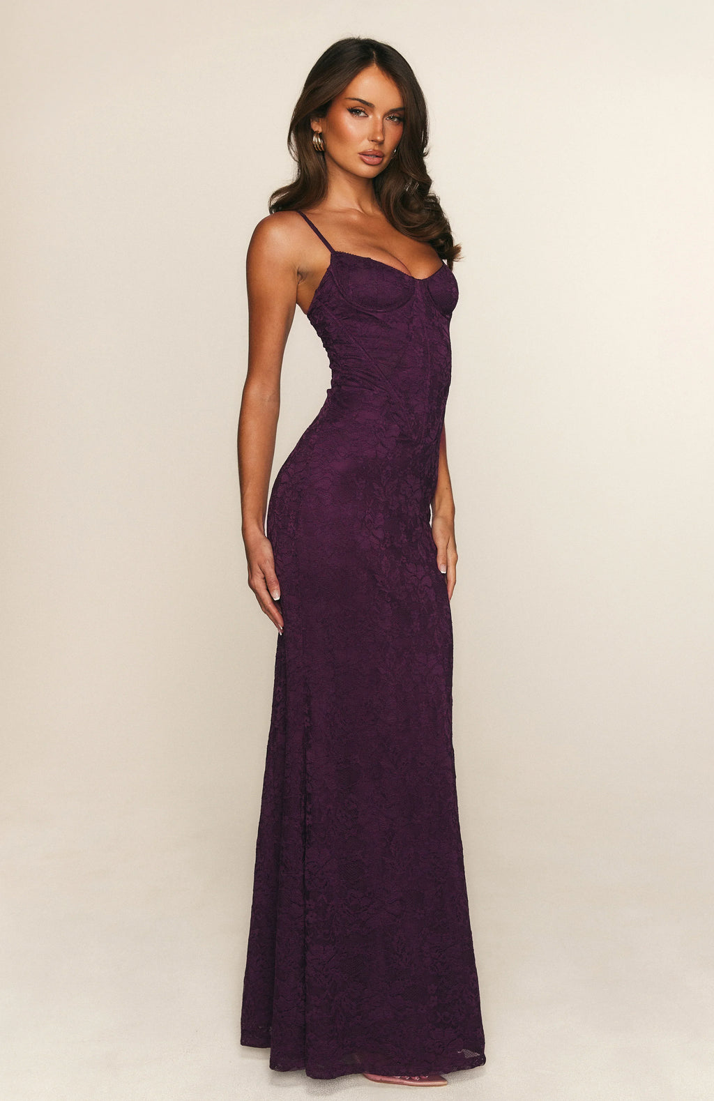 Robe longue Blossom Belle prune