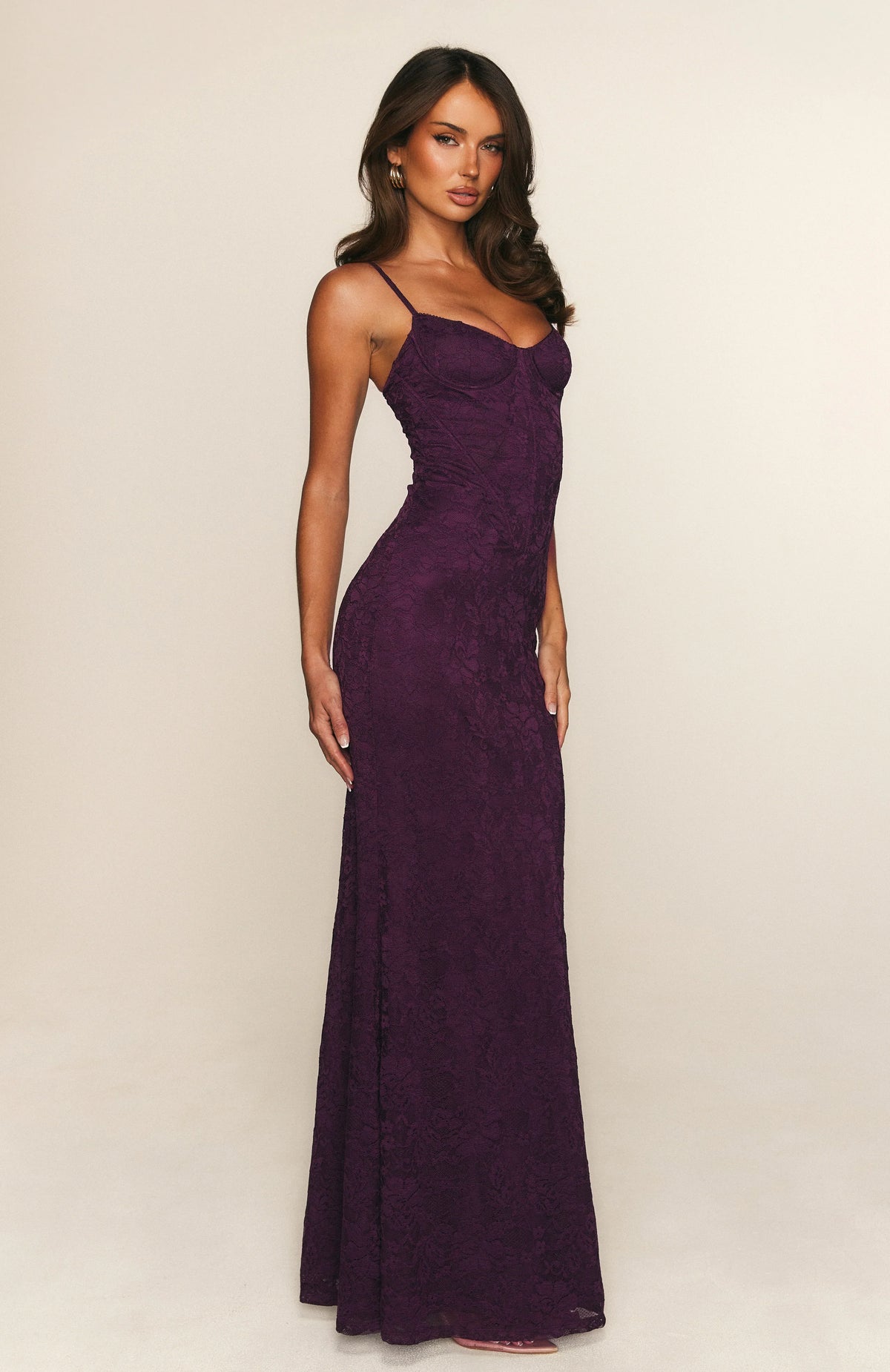 Robe longue Blossom Belle prune