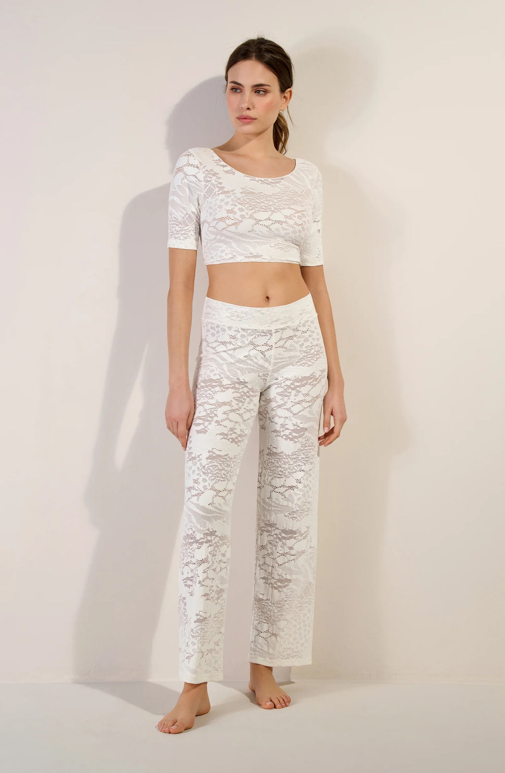 pooja Raspberry pants lace