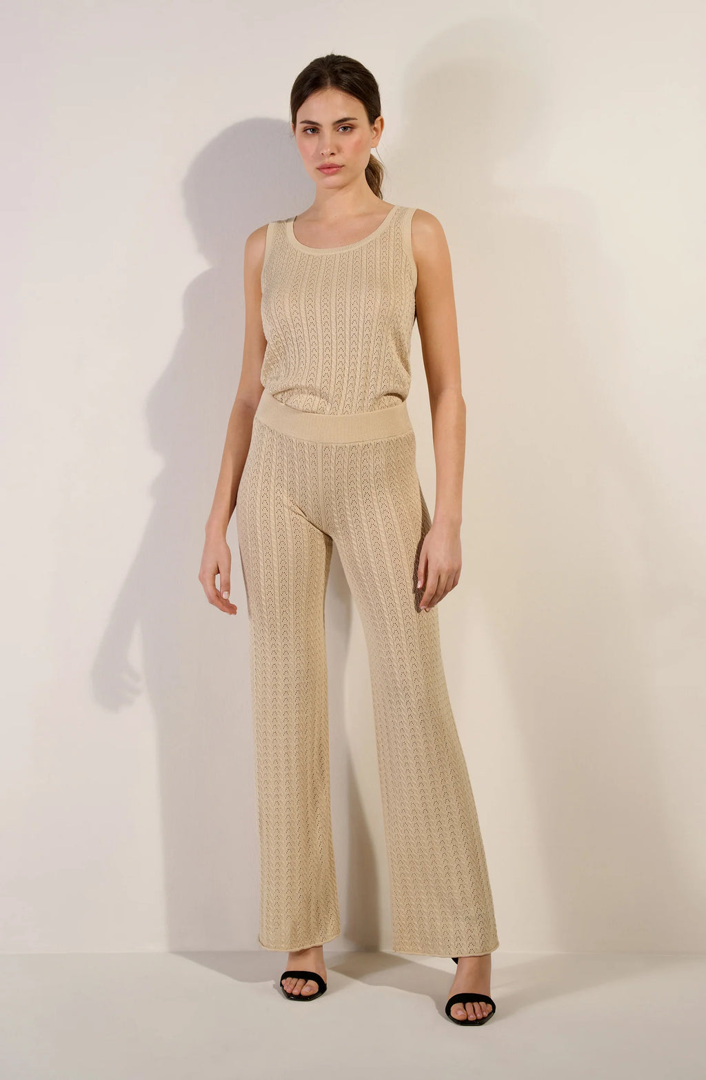 dricia Beige tank knitted top