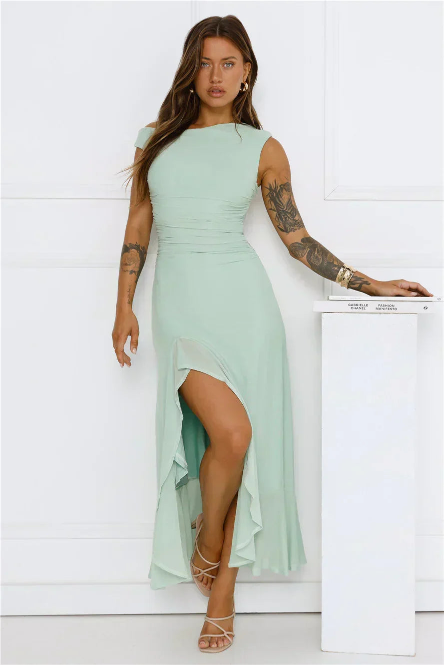 Robe midi en maille épaules dénudées Effortless Girl