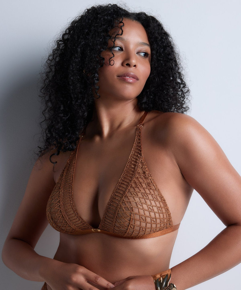 Stardust Dream Soutien-gorge triangle bralette Or ambré