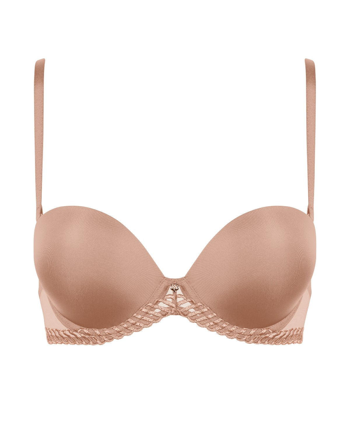 Sheer Emotion Soutien-gorge bandeau décolleté plongeant Sable