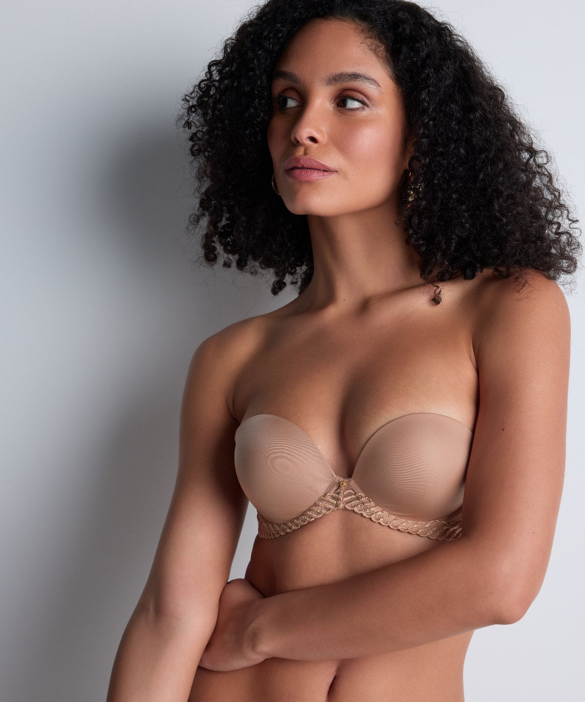 Sheer Emotion Soutien-gorge bandeau décolleté plongeant Sable