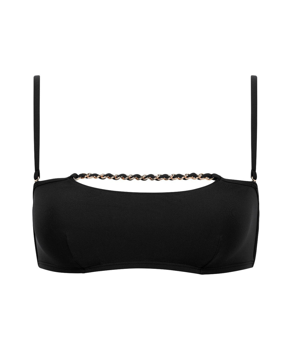 Sparkling Treasure Haut de maillot de bain Bandeau souple Black