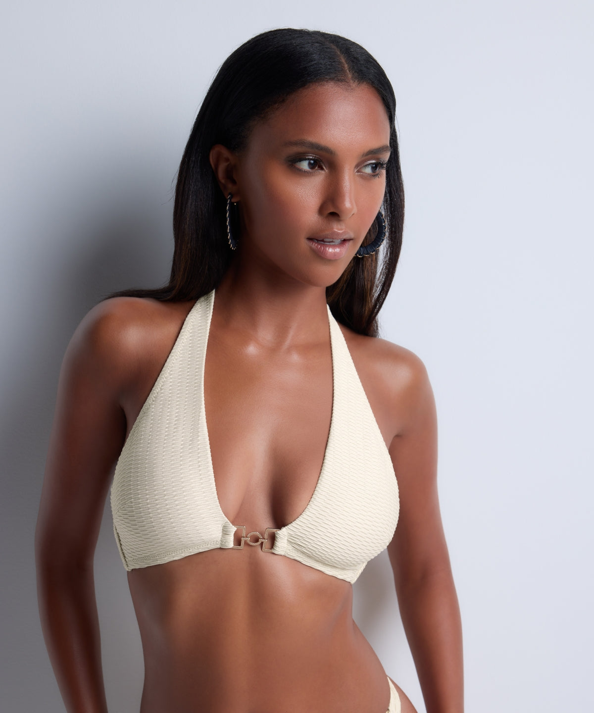 Haut de maillot de bain triangle Golden White Shimmering Waters