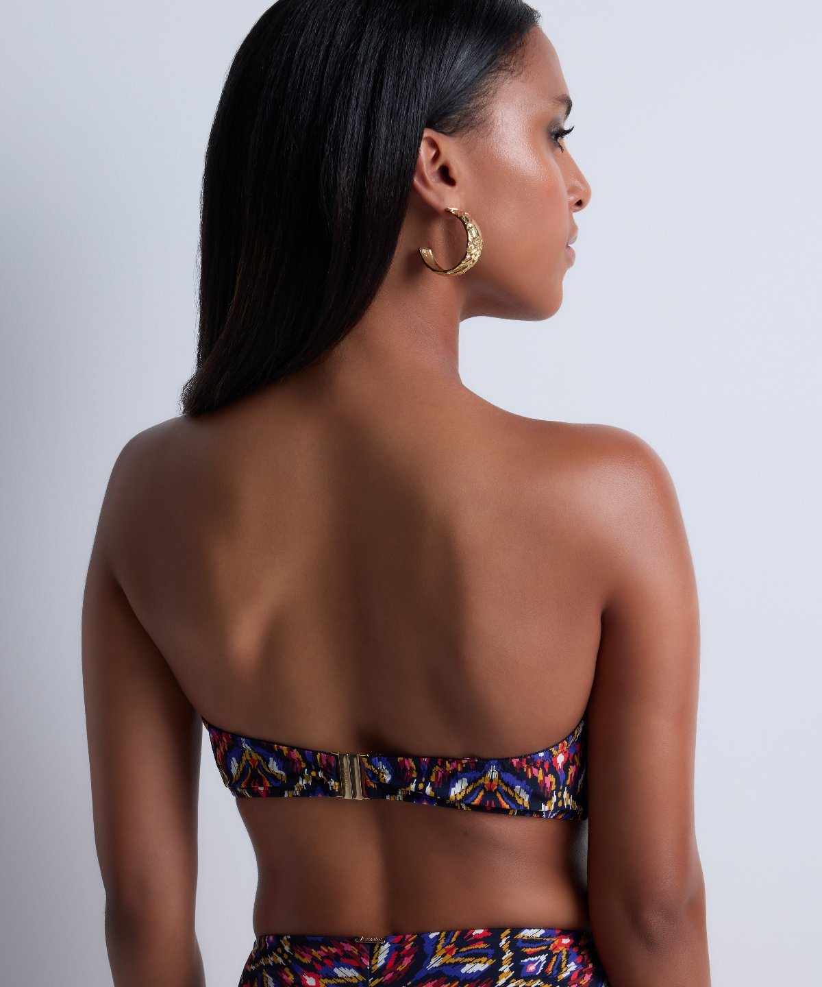 Sunkissed Allure Bandeau Bikini Top with Removable Cups Ikat