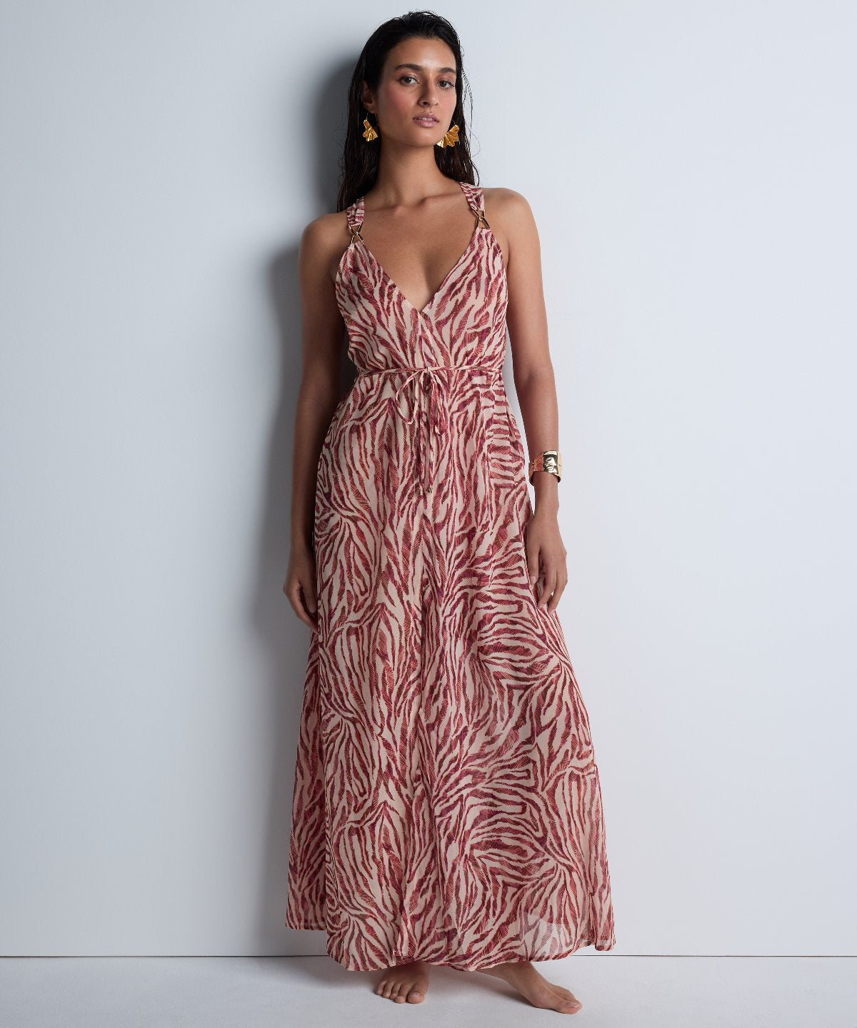 Robe de plage Tigre Rose