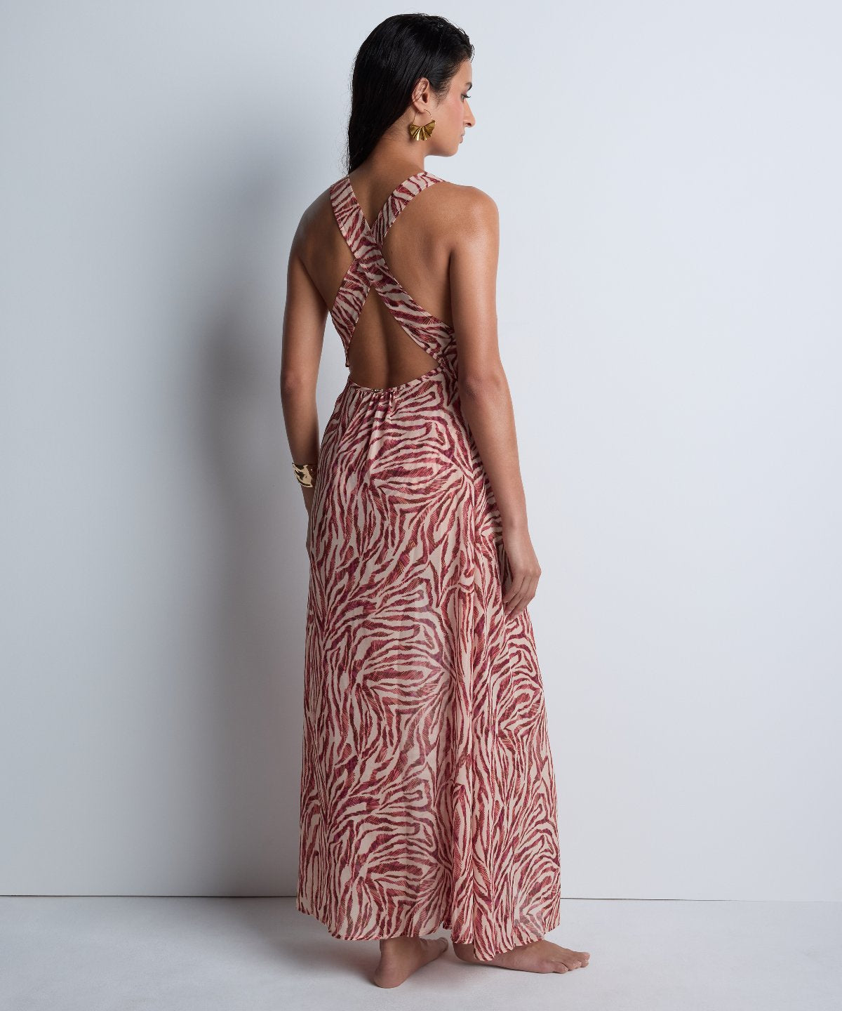 Robe de plage Tigre Rose
