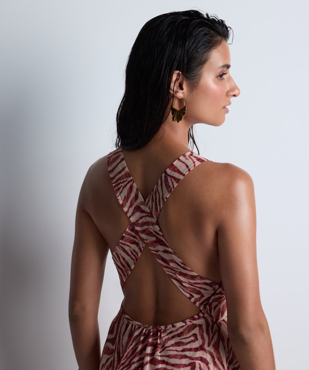 Robe de plage Tigre Rose