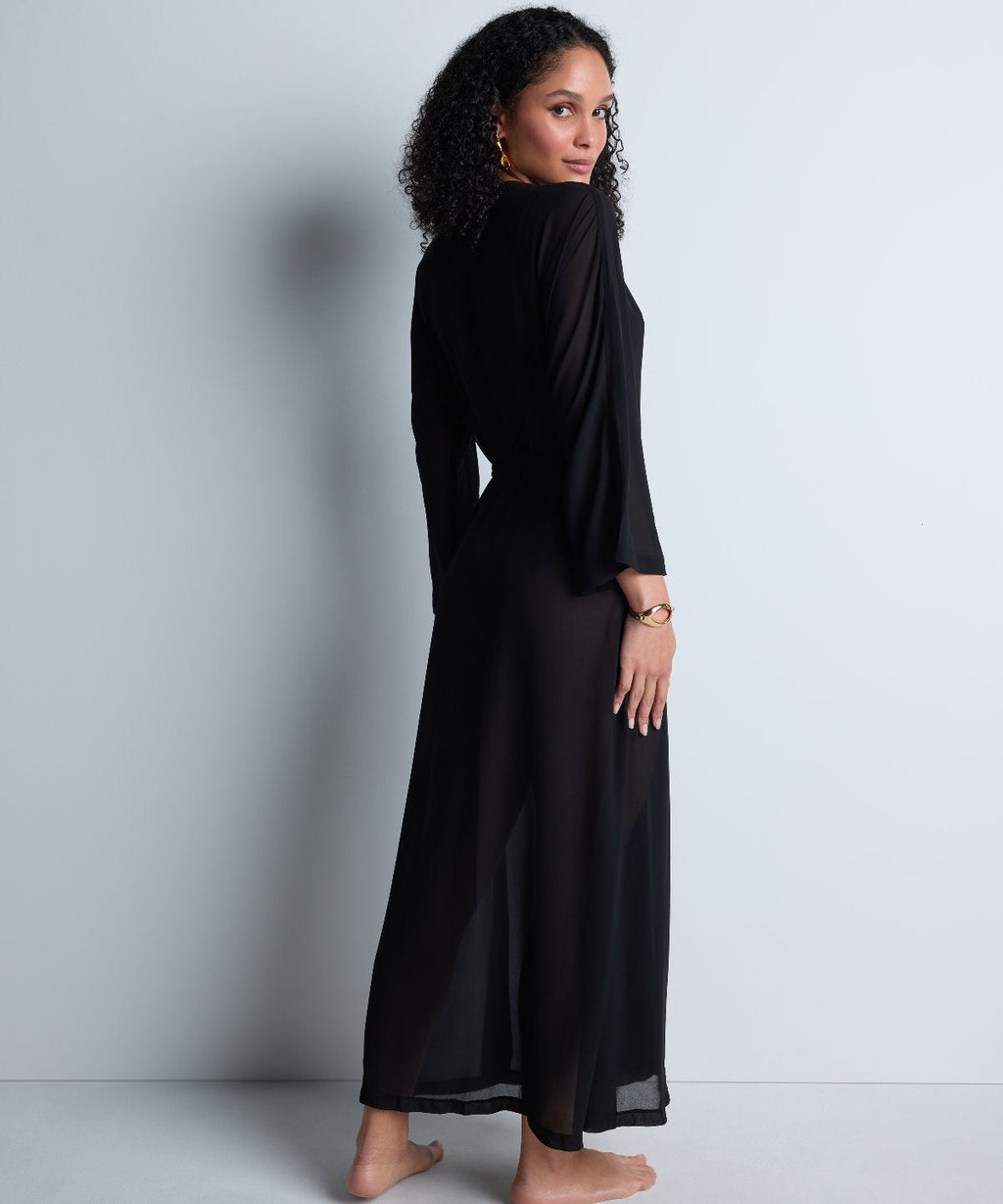 Kimono de plage noir
