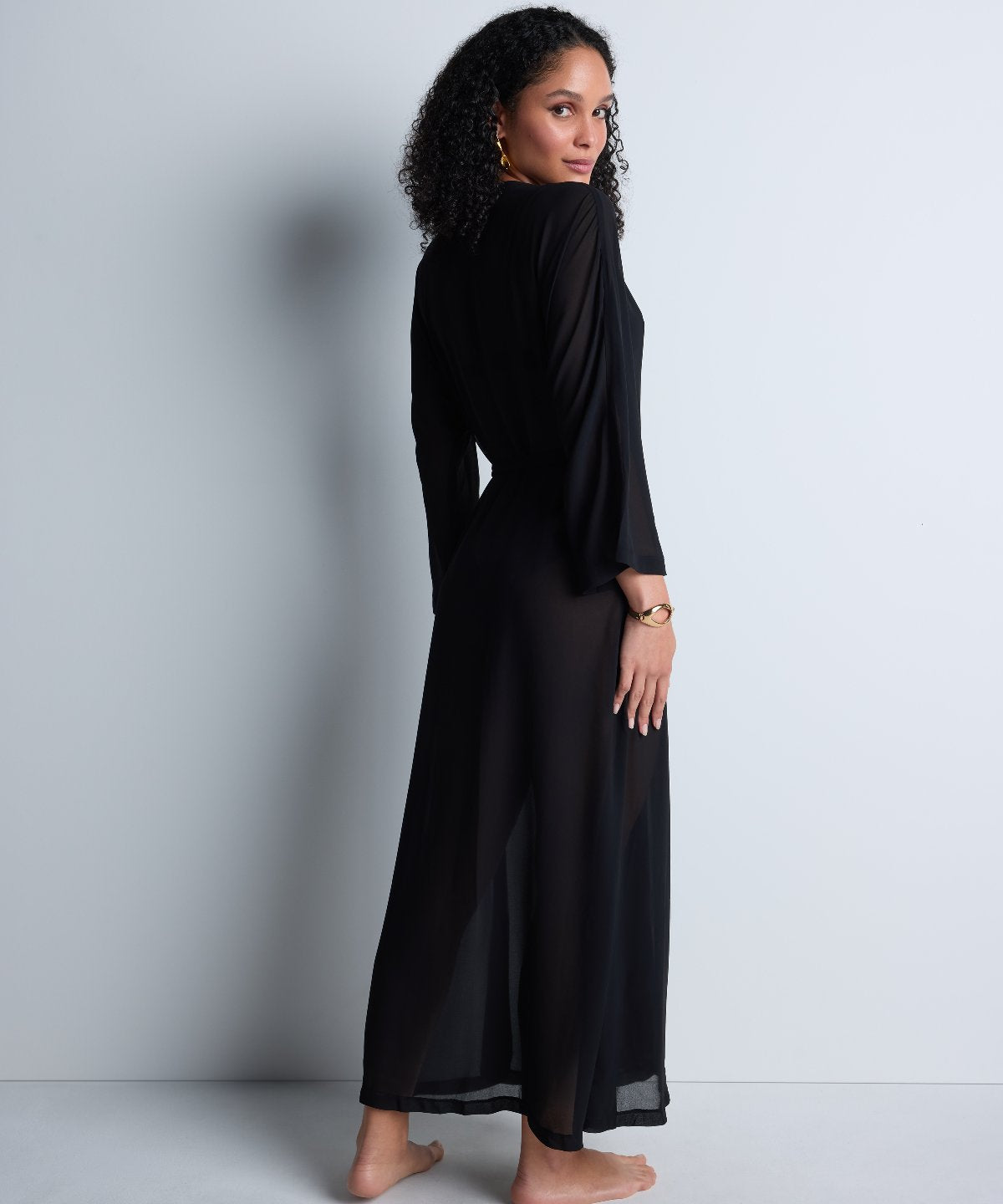 Kimono de plage noir