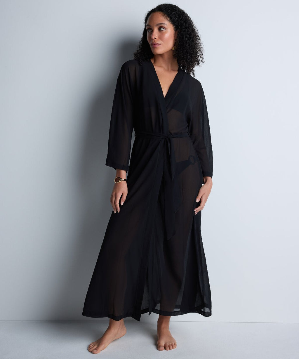 Kimono de plage noir