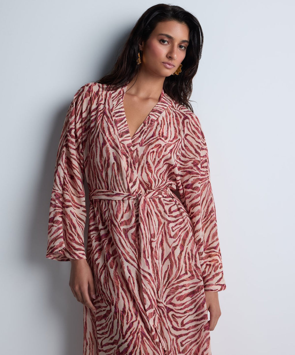 Kimono Tigre Rose Balade sur la Plage