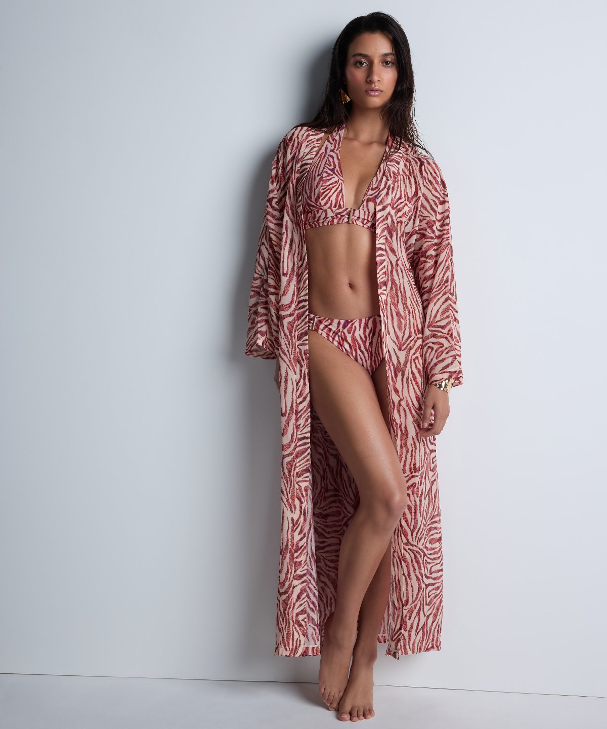 Kimono Tigre Rose Balade sur la Plage
