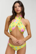 Haut de bikini cache-cœur Forever Satin - Hibiscus Lemonade