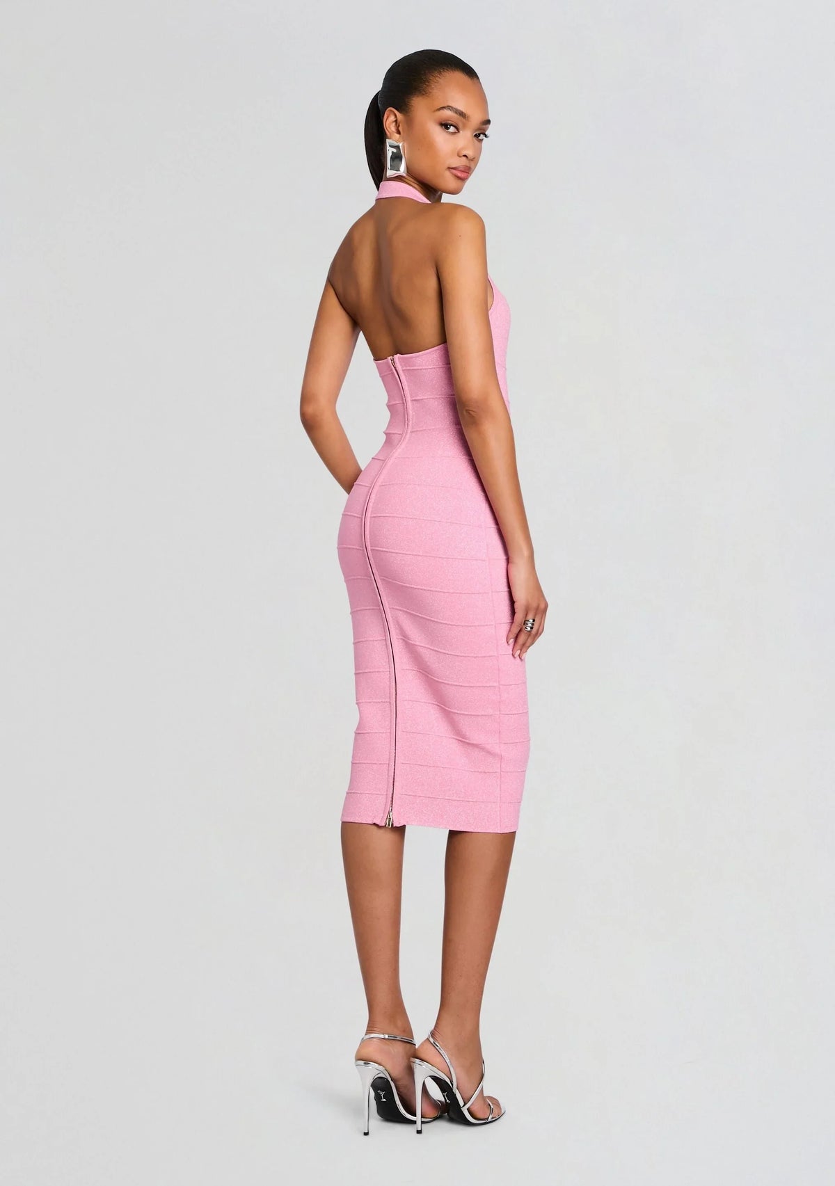 Robe Cloe en tricot bandage métallique