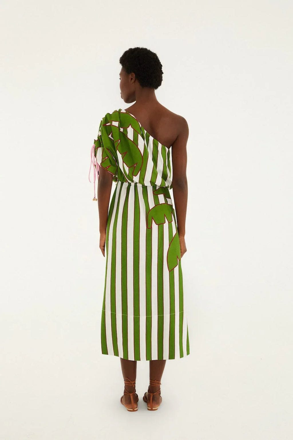 Off-White One-Shoulder Midi Dress