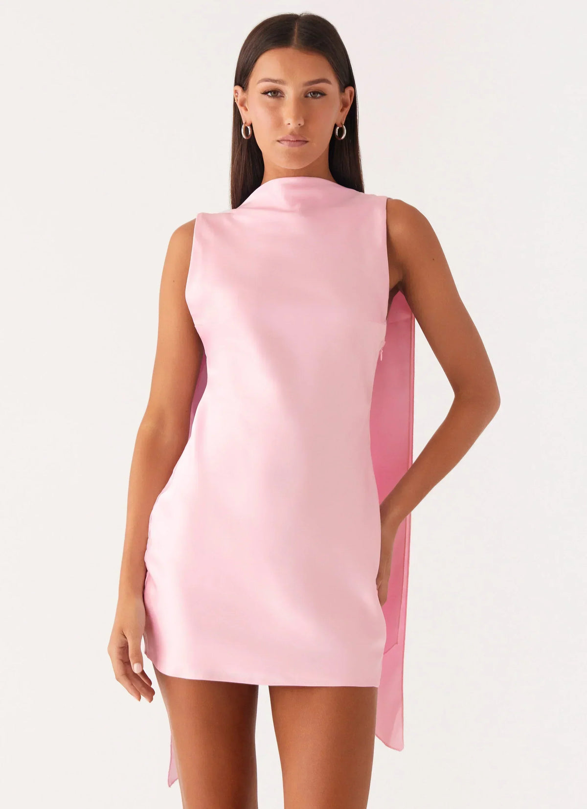 Mini-robe à col montant Cerina - Rose
