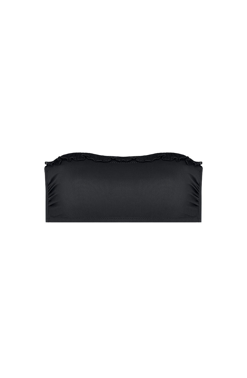 valli Black bandeau bikini top with ruffle