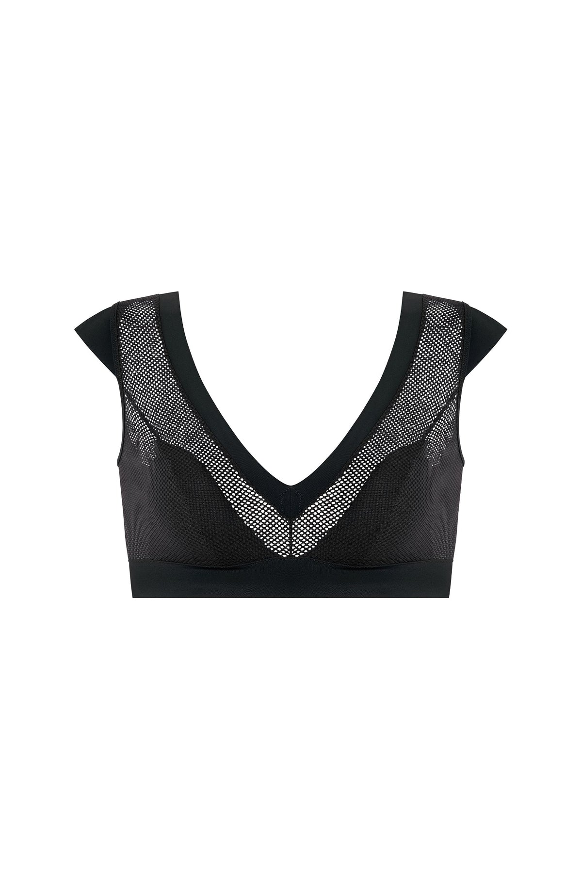 niam Black brassiere bikini top with sleeves