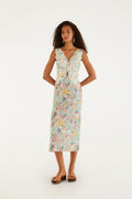 Robe midi bustier 3D Rendeira multicolore