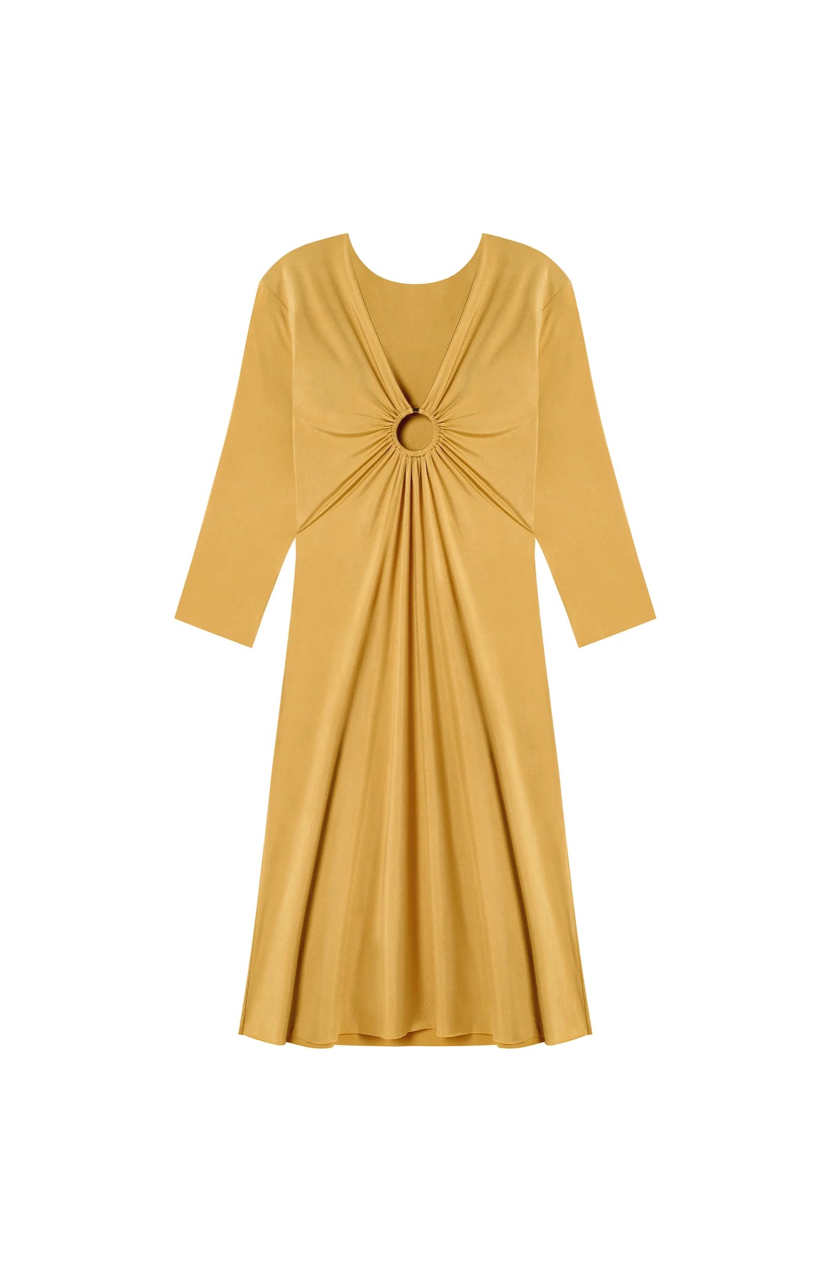 milie Gold short dress 3/4 with sleeves