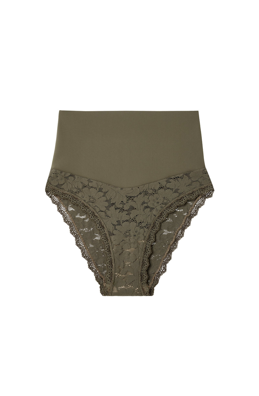 Culotte taille haute en dentelle blanc écume