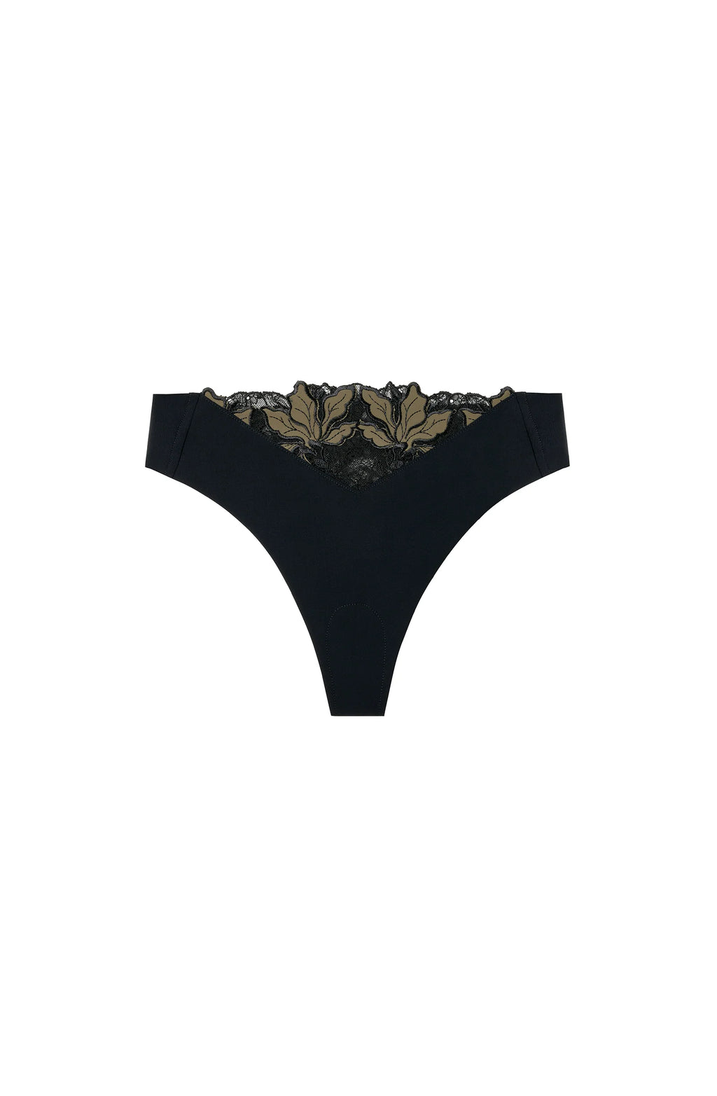 sila Lichen green embroidered thong