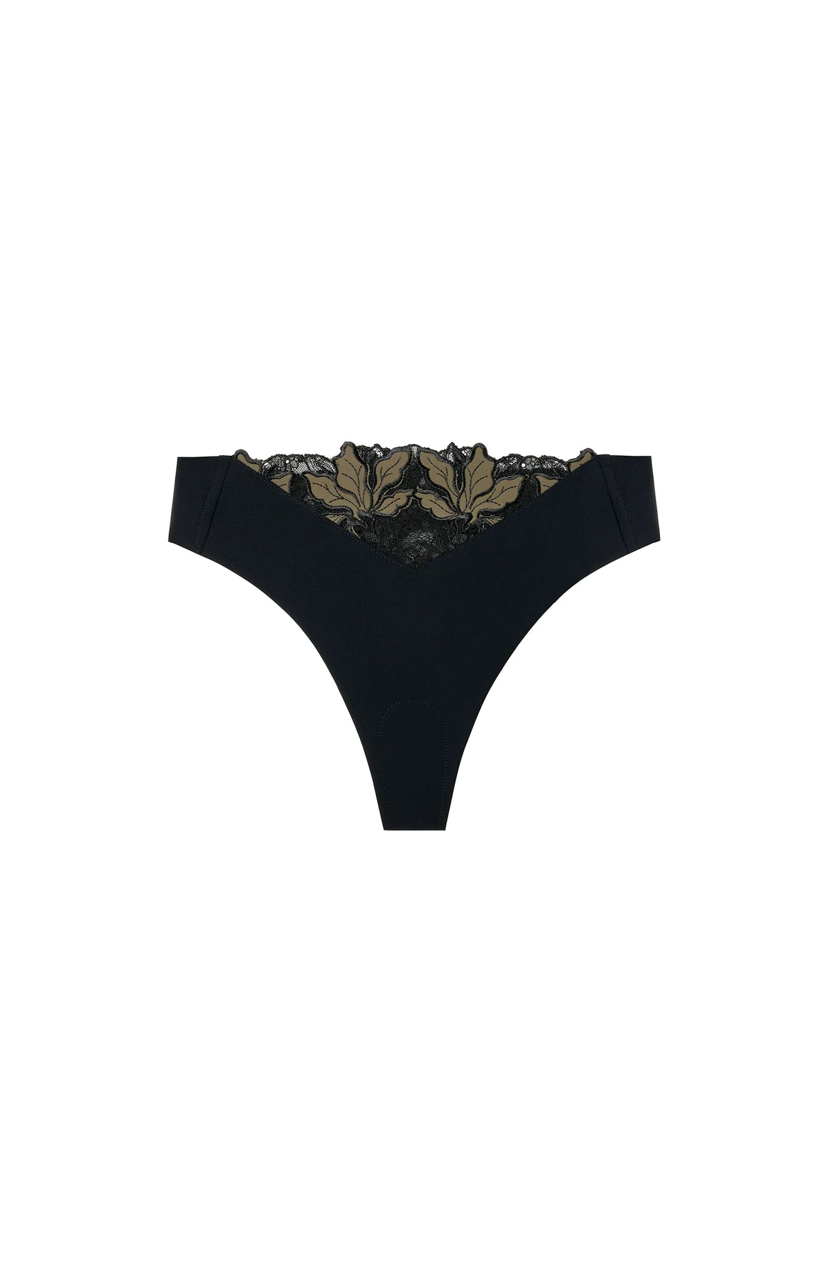 sila Lichen green embroidered thong