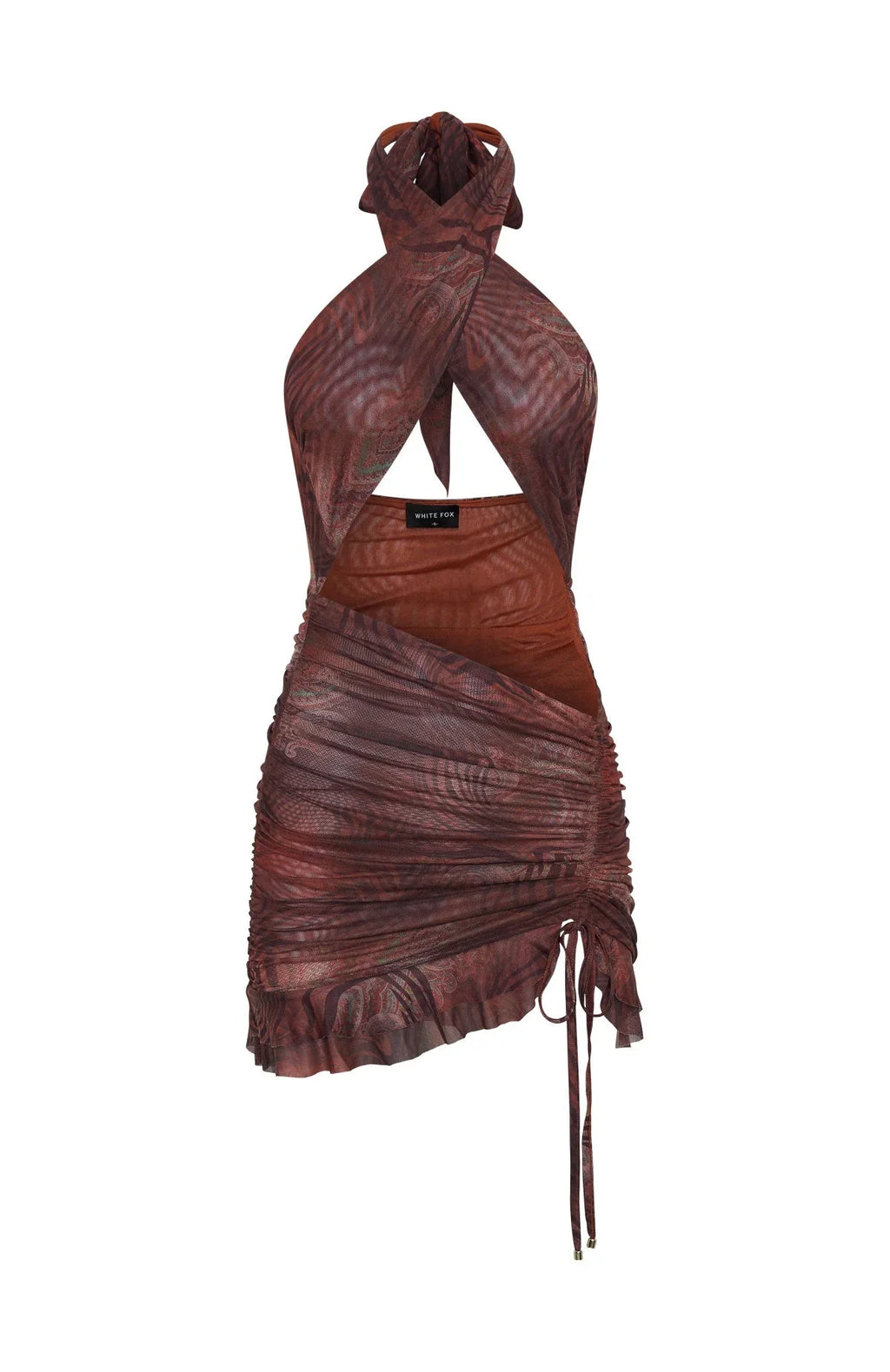 Robe courte en maille Wild Motion, couleur rouge désert